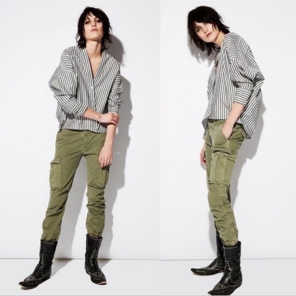 Rare Nili Lotan Cargo French Military Pants in Campo Green Size 0 - Picture 3 of 10